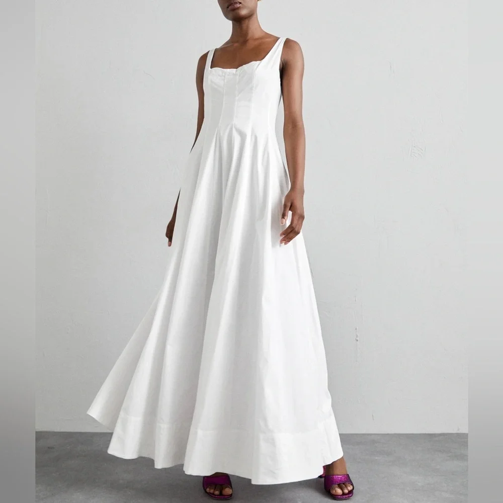🌺🎉HP🎉🌺 NWT Staud Wells Maxi Dress White - Picture 12 of 16